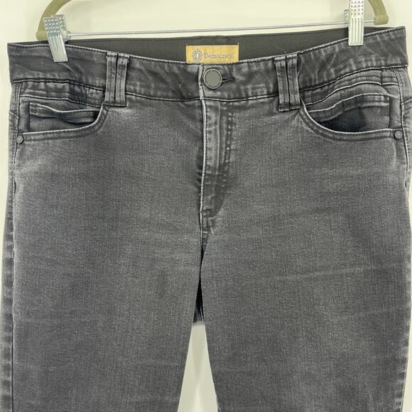 Democracy Ab Technology Crop Skinny Womens Jeans Sz 16 Black Slimming Stretchy - Picture 2 of 10